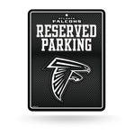 Wholesale NFL Atlanta Falcons 8.5" x 11" Carbon Fiber Metal Parking Sign - Great for Man Cave, Bed Room, Office, Home Décor By Rico Industries