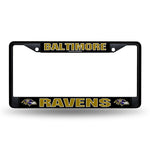 Wholesale NFL Baltimore Ravens 12" x 6" Black Metal Car/Truck Frame Automobile Accessory By Rico Industries