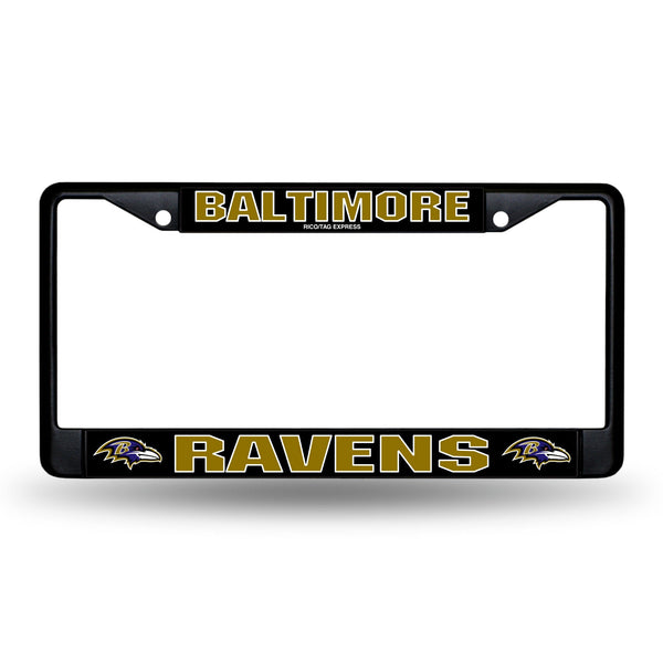 Wholesale NFL Baltimore Ravens 12" x 6" Black Metal Car/Truck Frame Automobile Accessory By Rico Industries