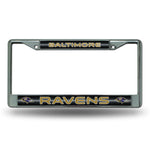 Wholesale NFL Baltimore Ravens 12" x 6" Silver Bling Chrome Car/Truck/SUV Auto Accessory By Rico Industries