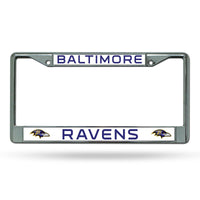 Wholesale NFL Baltimore Ravens 12" x 6" Silver Chrome Car/Truck/SUV Auto Accessory By Rico Industries