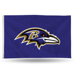 Wholesale NFL Baltimore Ravens 3' x 5' Classic Banner Flag - Single Sided - Indoor or Outdoor - Home Décor By Rico Industries