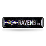 Wholesale NFL Baltimore Ravens Metal Street Sign 4" x 15" Home Décor - Bedroom - Office - Man Cave By Rico Industries