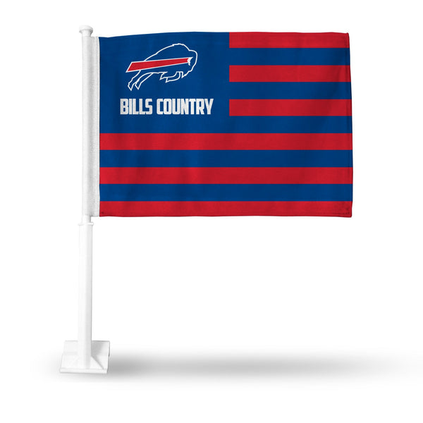 Wholesale NFL Buffalo Bills Double Sided Car Flag - 16" x 19" - Strong Pole that Hooks Onto Car/Truck/Automobile By Rico Industries