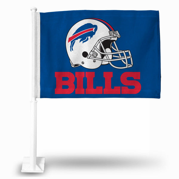 Wholesale NFL Buffalo Bills Helmet Logo Double Sided Car Flag - 16" x 19" - Strong Pole that Hooks Onto Car/Truck/Automobile By Rico Industries