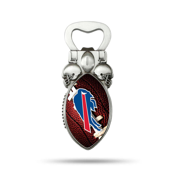 Wholesale NFL Buffalo Bills Magnetic Bottle Opener, Stainless Steel, Strong Magnet to Display on Fridge By Rico Industries