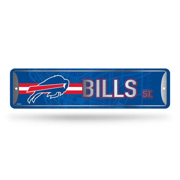 Wholesale NFL Buffalo Bills Metal Street Sign 4" x 15" Home Décor - Bedroom - Office - Man Cave By Rico Industries