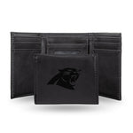 Wholesale NFL Carolina Panthers Laser Engraved Black Tri-Fold Wallet - Men's Accessory By Rico Industries