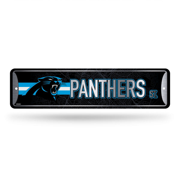 Wholesale NFL Carolina Panthers Metal Street Sign 4" x 15" Home Décor - Bedroom - Office - Man Cave By Rico Industries
