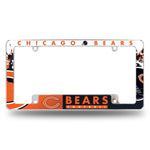 Wholesale NFL Chicago Bears 12" x 6" Chrome All Over Automotive License Plate Frame for Car/Truck/SUV By Rico Industries
