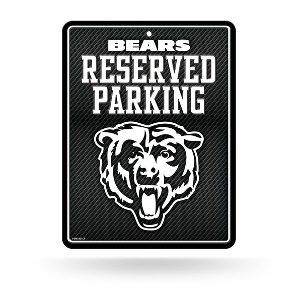 Wholesale NFL Chicago Bears 8.5" x 11" Carbon Fiber Metal Parking Sign - Great for Man Cave, Bed Room, Office, Home Décor By Rico Industries