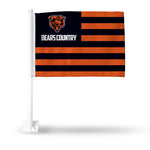 Wholesale NFL Chicago Bears Double Sided Car Flag - 16" x 19" - Strong Pole that Hooks Onto Car/Truck/Automobile By Rico Industries