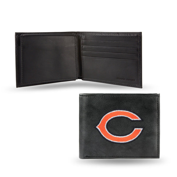 Wholesale NFL Chicago Bears Embroidered Genuine Leather Billfold Wallet 3.25" x 4.25" - Slim By Rico Industries