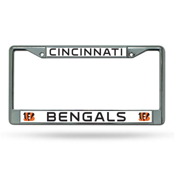 Wholesale NFL Cincinnati Bengals 12" x 6" Silver Chrome Car/Truck/SUV Auto Accessory By Rico Industries