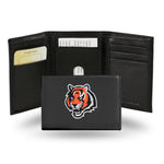 Wholesale NFL Cincinnati Bengals Embroidered Genuine Leather Tri-fold Wallet 3.25" x 4.25" - Slim By Rico Industries