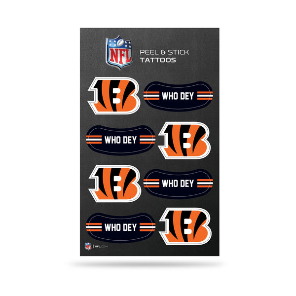 Wholesale NFL Cincinnati Bengals Peel & Stick Temporary Tattoos - Eye Black - Game Day Approved! By Rico Industries