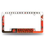 Wholesale NFL Cleveland Browns 12" x 6" Chrome All Over Automotive License Plate Frame for Car/Truck/SUV By Rico Industries