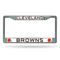 Wholesale NFL Cleveland Browns 12" x 6" Silver Chrome Car/Truck/SUV Auto Accessory By Rico Industries