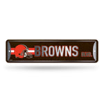 Wholesale NFL Cleveland Browns Metal Street Sign 4" x 15" Home Décor - Bedroom - Office - Man Cave By Rico Industries