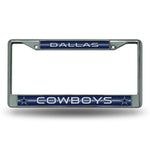 Wholesale NFL Dallas Cowboys 12" x 6" Silver Bling Chrome Car/Truck/SUV Auto Accessory By Rico Industries