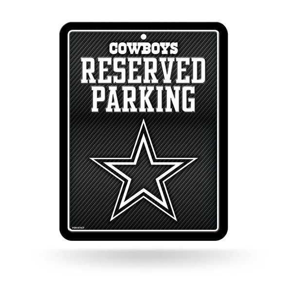 Wholesale NFL Dallas Cowboys 8.5" x 11" Carbon Fiber Metal Parking Sign - Great for Man Cave, Bed Room, Office, Home Décor By Rico Industries