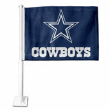 Wholesale NFL Dallas Cowboys Double Sided Car Flag - 16" x 19" - Strong Pole that Hooks Onto Car/Truck/Automobile By Rico Industries