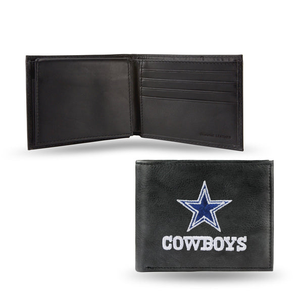 Wholesale NFL Dallas Cowboys Embroidered Genuine Leather Billfold Wallet 3.25" x 4.25" - Slim By Rico Industries