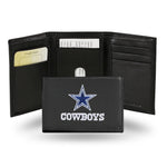 Wholesale NFL Dallas Cowboys Embroidered Genuine Leather Tri-fold Wallet 3.25" x 4.25" - Slim By Rico Industries