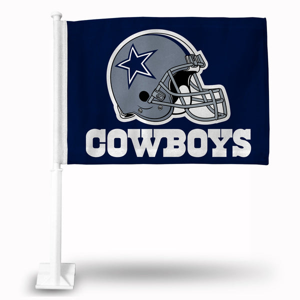 Wholesale NFL Dallas Cowboys Helmet Logo Double Sided Car Flag - 16" x 19" - Strong Pole that Hooks Onto Car/Truck/Automobile By Rico Industries