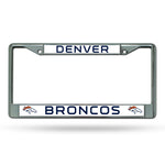 Wholesale NFL Denver Broncos 12" x 6" Silver Chrome Car/Truck/SUV Auto Accessory By Rico Industries