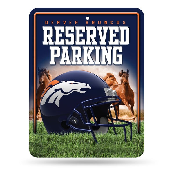 Wholesale NFL Denver Broncos 8.5" x 11" Metal Parking Sign - Great for Man Cave, Bed Room, Office, Home Décor By Rico Industries