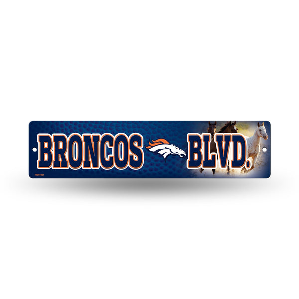 Wholesale NFL Denver Broncos Plastic 4" x 16" Street Sign By Rico Industries