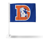 Wholesale NFL Denver Broncos "Retro Design" Double Sided Car Flag - 16" x 19" - Strong Pole that Hooks Onto Car/Truck/Automobile By Rico Industries