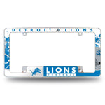 Wholesale NFL Detroit Lions 12" x 6" Chrome All Over Automotive License Plate Frame for Car/Truck/SUV By Rico Industries