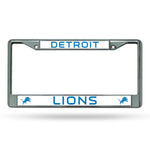 Wholesale NFL Detroit Lions 12" x 6" Silver Chrome Car/Truck/SUV Auto Accessory By Rico Industries