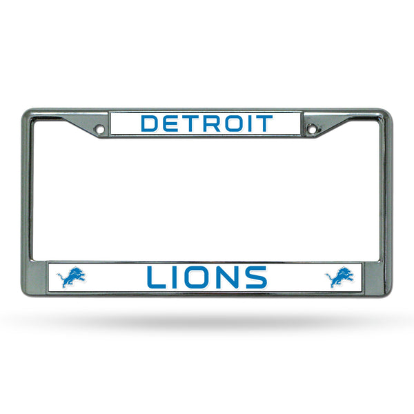 Wholesale NFL Detroit Lions 12" x 6" Silver Chrome Car/Truck/SUV Auto Accessory By Rico Industries