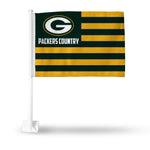 Wholesale NFL Green Bay Packers Double Sided Car Flag - 16" x 19" - Strong Pole that Hooks Onto Car/Truck/Automobile By Rico Industries