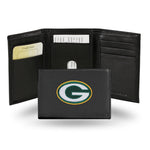 Wholesale NFL Green Bay Packers Embroidered Genuine Leather Tri-fold Wallet 3.25" x 4.25" - Slim By Rico Industries