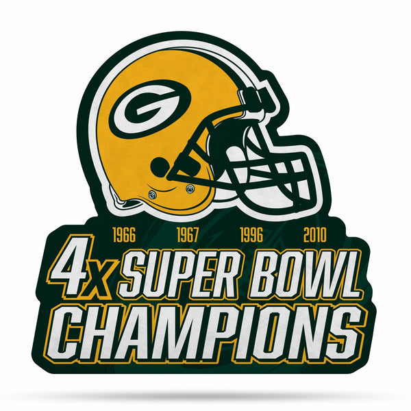 Wholesale NFL Green Bay Packers Multi Time Championship Shape Cut Pennant - Home and Living Room Décor - Soft Felt EZ to Hang By Rico Industries