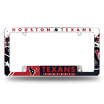Wholesale NFL Houston Texans 12" x 6" Chrome All Over Automotive License Plate Frame for Car/Truck/SUV By Rico Industries
