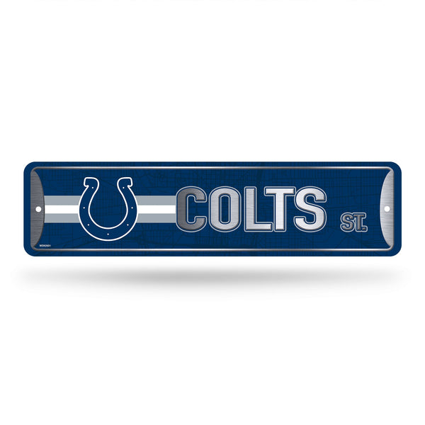 Wholesale NFL Indianapolis Colts Metal Street Sign 4" x 15" Home Décor - Bedroom - Office - Man Cave By Rico Industries