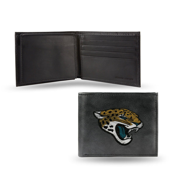 Wholesale NFL Jacksonville Jaguars Embroidered Genuine Leather Billfold Wallet 3.25" x 4.25" - Slim By Rico Industries