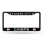 Wholesale NFL Kansas City Chiefs 12" x 6" Black Metal Car/Truck Frame Automobile Accessory By Rico Industries
