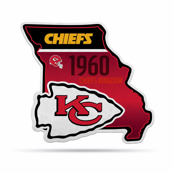 Wholesale NFL Kansas City Chiefs Classic State Shape Cut Pennant - Home and Living Room Décor - Soft Felt EZ to Hang By Rico Industries