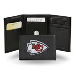 Wholesale NFL Kansas City Chiefs Embroidered Genuine Leather Tri-fold Wallet 3.25" x 4.25" - Slim By Rico Industries
