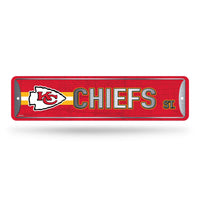 Wholesale NFL Kansas City Chiefs Metal Street Sign 4" x 15" Home Décor - Bedroom - Office - Man Cave By Rico Industries