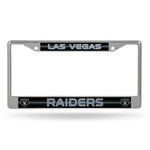 Wholesale NFL Las Vegas Raiders 12" x 6" Silver Bling Chrome Car/Truck/SUV Auto Accessory By Rico Industries