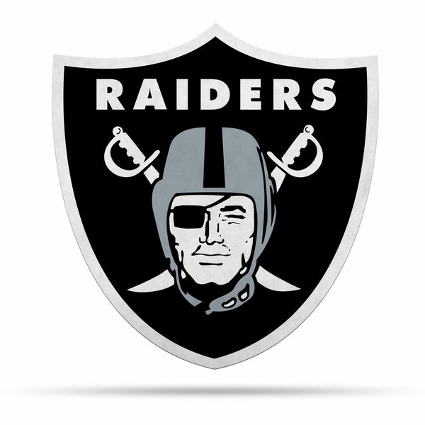 Wholesale NFL Las Vegas Raiders Classic Team Logo Shape Cut Pennant - Home and Living Room Décor - Soft Felt EZ to Hang By Rico Industries