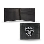 Wholesale NFL Las Vegas Raiders Embroidered Genuine Leather Billfold Wallet 3.25" x 4.25" - Slim By Rico Industries