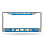Wholesale NFL Los Angeles Chargers 12" x 6" Silver Bling Chrome Car/Truck/SUV Auto Accessory By Rico Industries